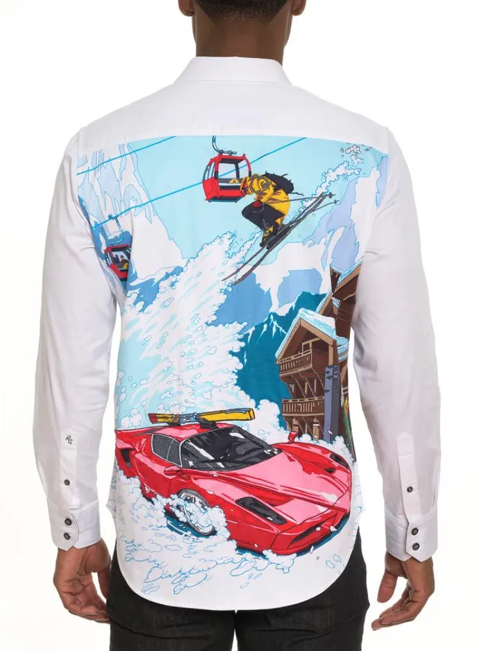 Men WHAT A TRIP LONG SLEEVE BUTTON DOWN SHIRT White Robert Graham Button Down Shirts