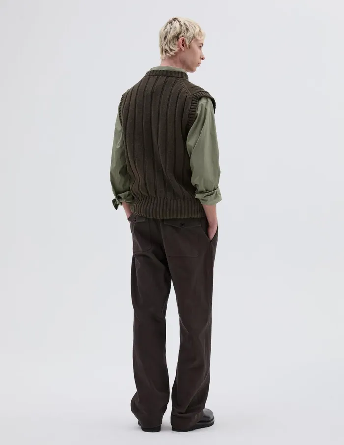 Men Wide Leg Chino Ebony Margaret Howell Trousers