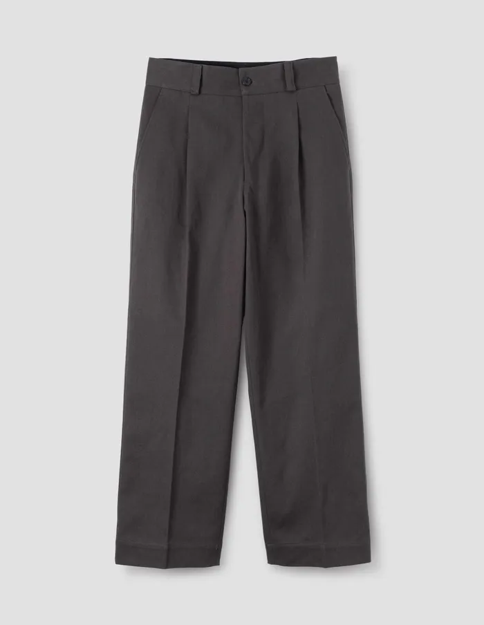 Men Wide Leg Chino Ebony Margaret Howell Trousers