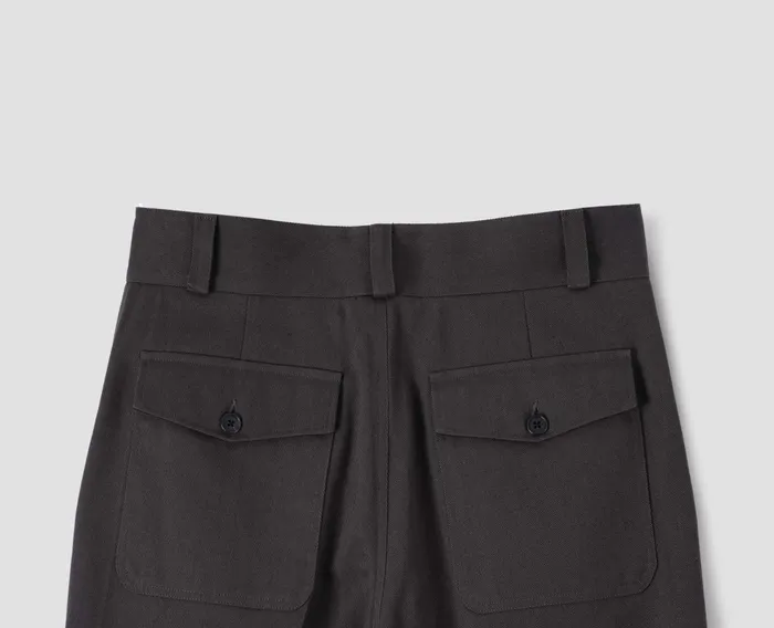 Men Wide Leg Chino Ebony Margaret Howell Trousers