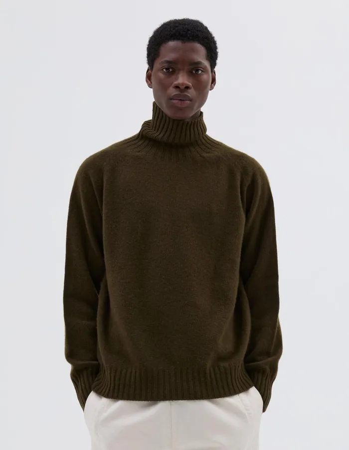 Men Wide Roll Neck Kelp Margaret Howell Knitwear