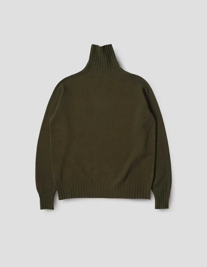 Men Wide Roll Neck Kelp Margaret Howell Knitwear