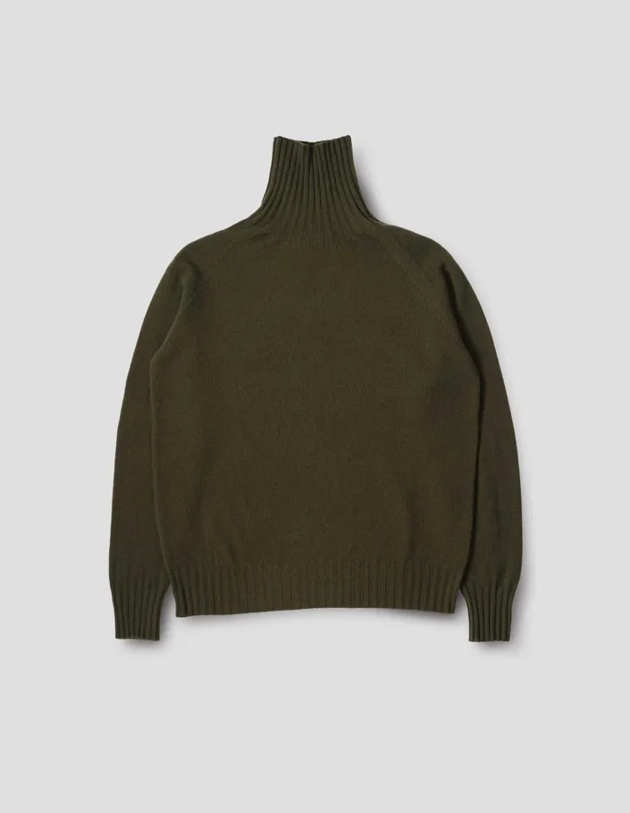 Men Wide Roll Neck Kelp Margaret Howell Knitwear