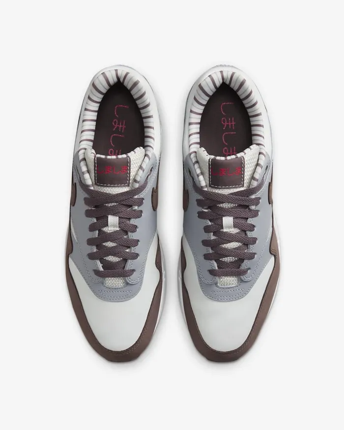 Mens Nike Air Max 1 Premium Summit WhiteWolf GreyWhitePlum Eclipse Nike Air Max