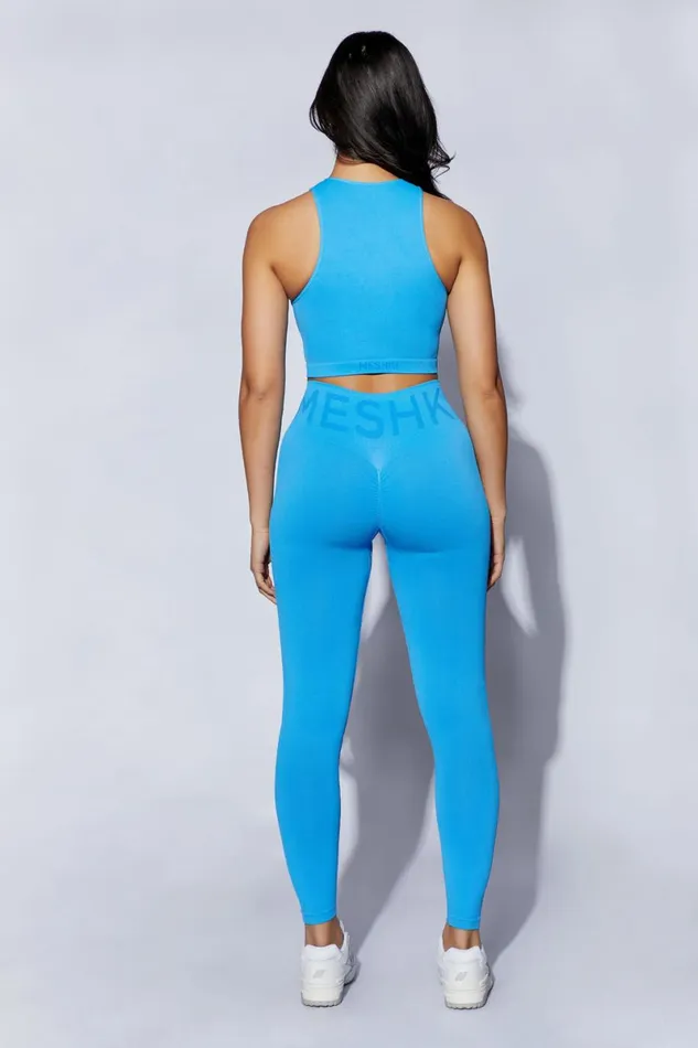 Meshki Activewear Leia Seamless Leggings 8211 Blue Blue 8211 Women Meshki Activewear Leia Seamless Leggings 8211 Blue Blue 8211 Women