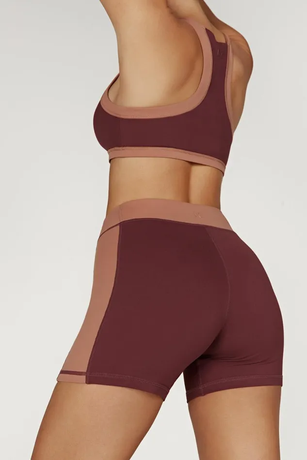 Meshki Activewear Tops Lori Two Tone Racer Crop Top 8211 MahoganyTan Mahoganytan 8211 Women Meshki Activewear Tops Lori Two Tone Racer Crop Top 8211 MahoganyTan Mahoganytan 8211 Women