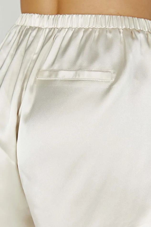 Meshki Basic Bottoms Meera Satin Shorts 8211 Ivory Ivory 8211 Women