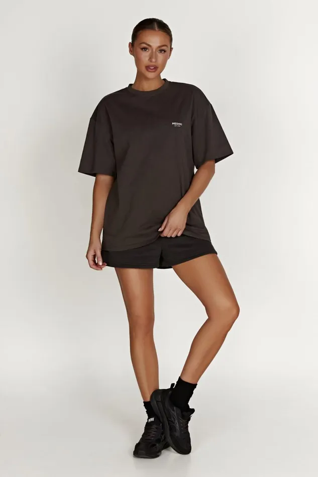 Meshki Basic Tops Jaimie Oversized Unisex Tee 8211 Dusk Black Duskblack 8211 Women