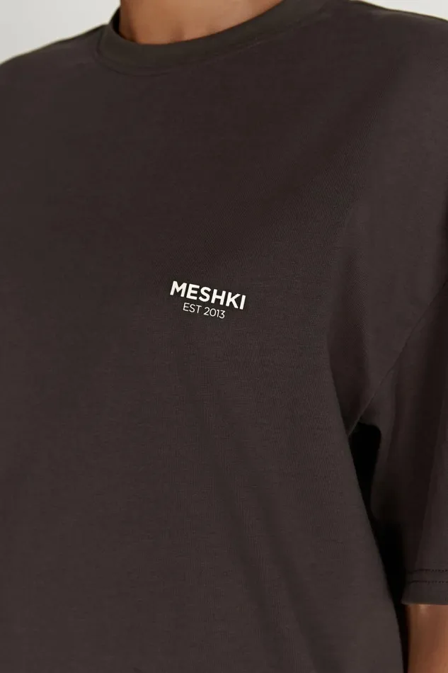 Meshki Basic Tops Jaimie Oversized Unisex Tee 8211 Dusk Black Duskblack 8211 Women