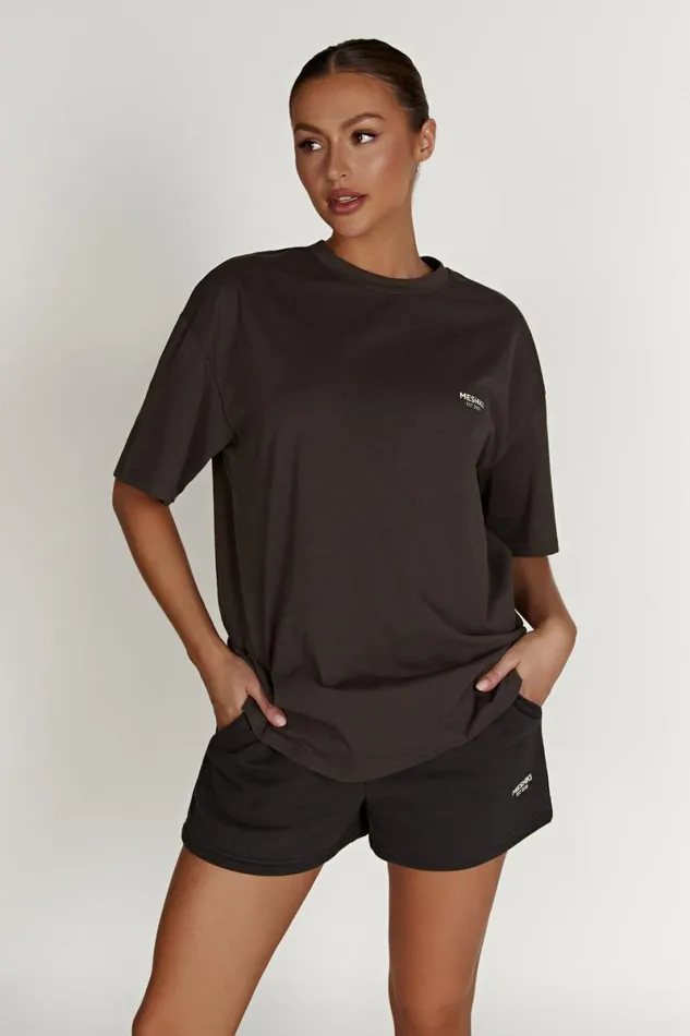 Meshki Basic Tops Jaimie Oversized Unisex Tee 8211 Dusk Black Duskblack 8211 Women