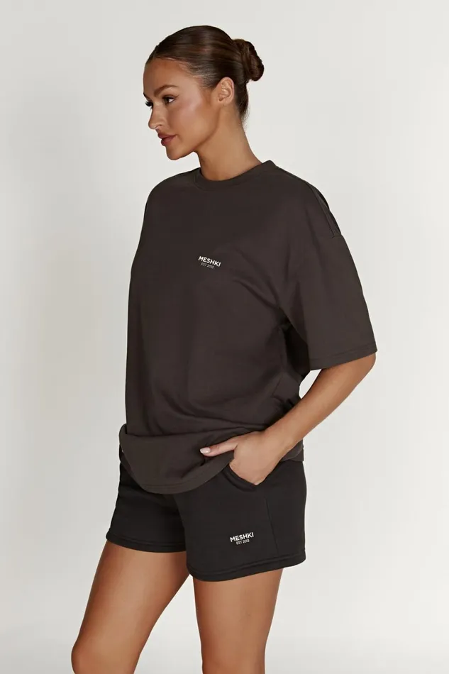 Meshki Basic Tops Jaimie Oversized Unisex Tee 8211 Dusk Black Duskblack 8211 Women