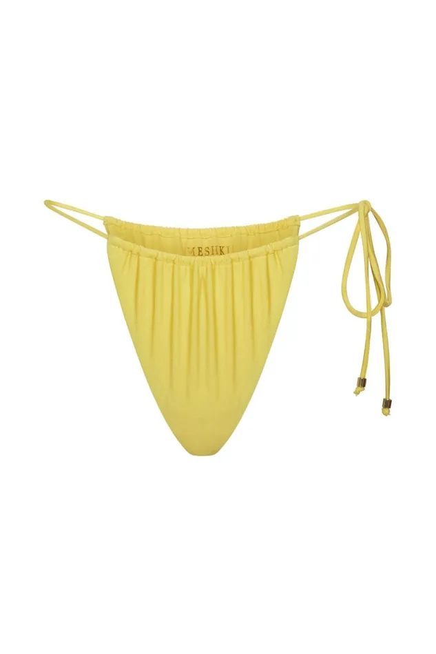 Meshki Bikini Bottoms Andie Ruched String Side Bikini Brief 8211 Canary Yellow Canaryyellow 8211 Women Meshki Bikini Bottoms Andie Ruched String Side Bikini Brief 8211 Canary Yellow Canaryyellow 8211 Women