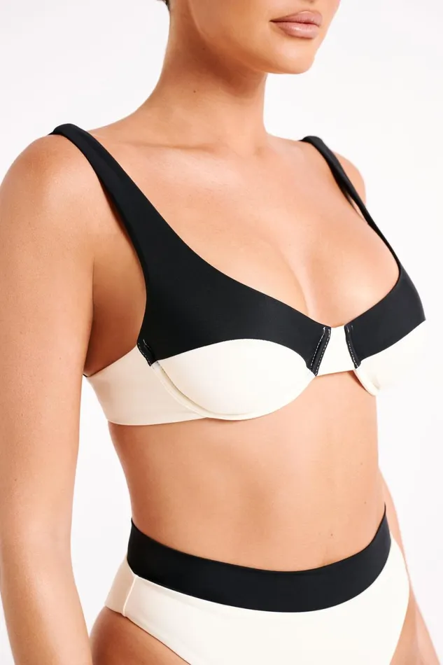 Meshki Bikini Tops Dolores Recycled Contrast Bikini Top 8211 Ivory Ivory 8211 Women