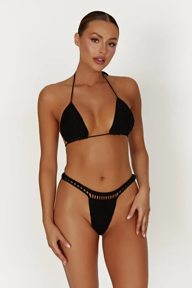 Meshki Bikini Tops Korina Crochet Bikini Top 8211 Black Black 8211 Women