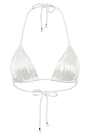 Meshki Bikini Tops Sachi Triangle Bikini Top With Braided Ties 8211 Ivory Ivory 8211 Women