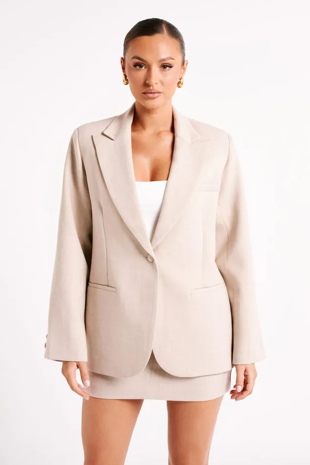 Meshki Blazers Drew Oversized Textured Blazer 8211 Natural Natural 8211 Women