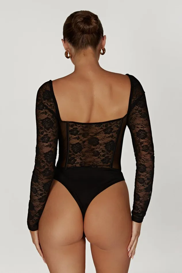 Meshki Bodysuits Cheryl Lace Bodysuit 8211 Black Black 8211 Women