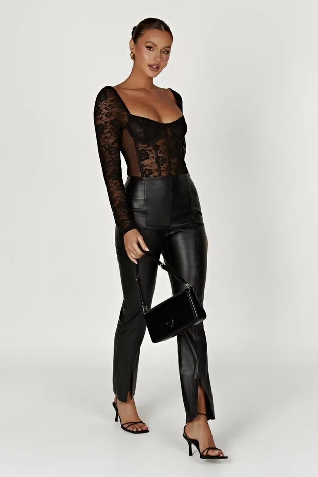 Meshki Bodysuits Cheryl Lace Bodysuit 8211 Black Black 8211 Women