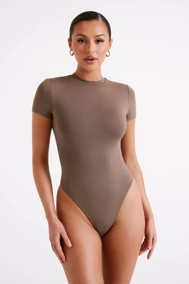 Meshki Bodysuits Francesca Crew Neck Short Sleeve Bodysuit 8211 Coco Coco 8211 Women