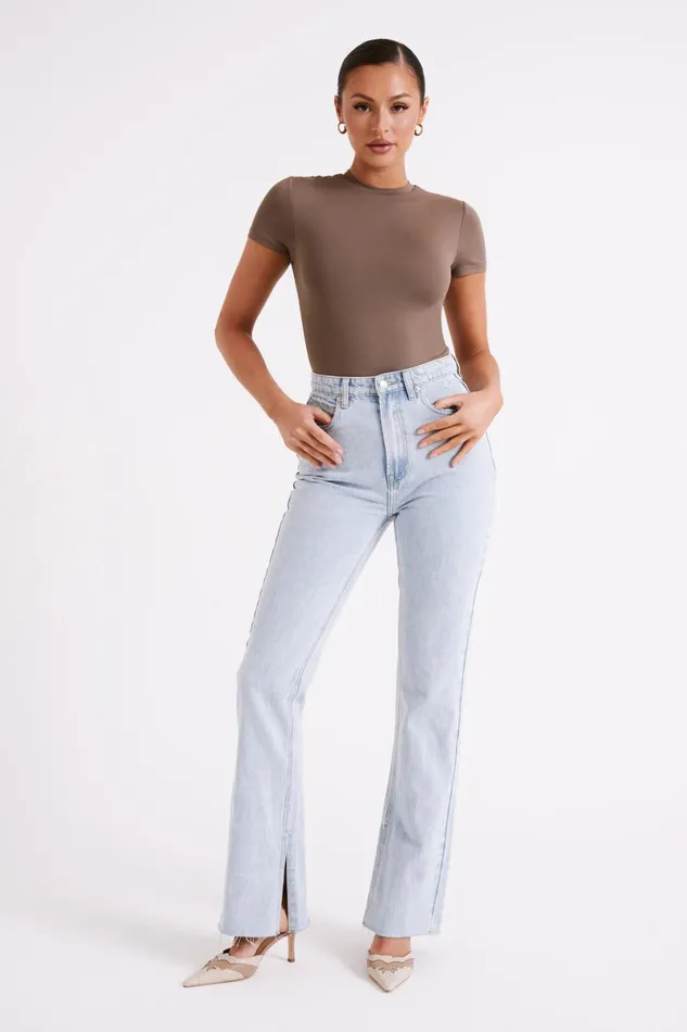 Meshki Bodysuits Francesca Crew Neck Short Sleeve Bodysuit 8211 Coco Coco 8211 Women