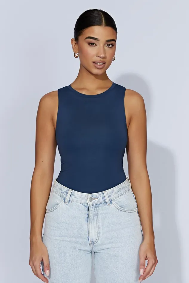 Meshki Bodysuits Jordyn Tank Sleeveless Bodysuit 8211 Midnight Navy Midnightnavy 8211 Women