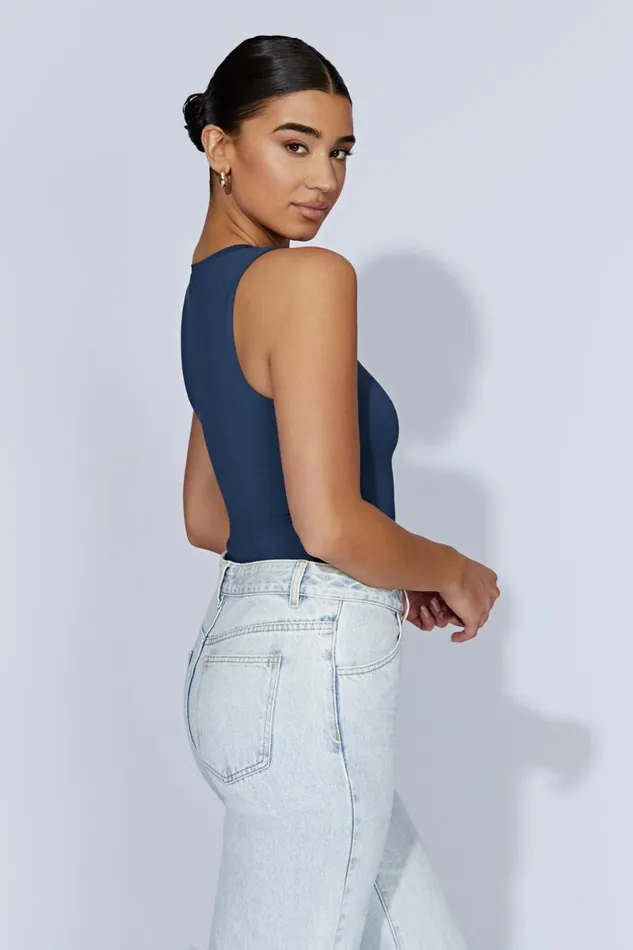 Meshki Bodysuits Jordyn Tank Sleeveless Bodysuit 8211 Midnight Navy Midnightnavy 8211 Women