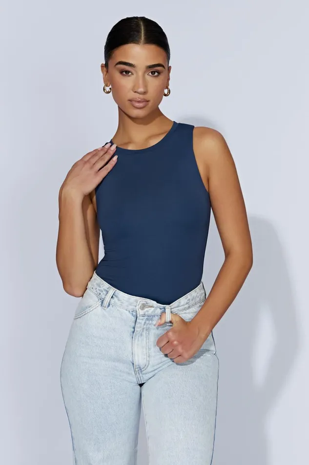 Meshki Bodysuits Jordyn Tank Sleeveless Bodysuit 8211 Midnight Navy Midnightnavy 8211 Women