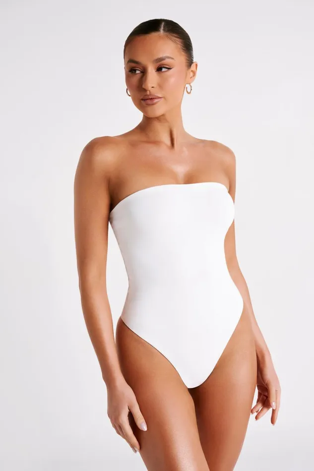 Meshki Bodysuits Leighton Recycled Nylon Strapless Bodysuit 8211 White White 8211 Women Meshki Bodysuits Leighton Recycled Nylon Strapless Bodysuit 8211 White White 8211 Women