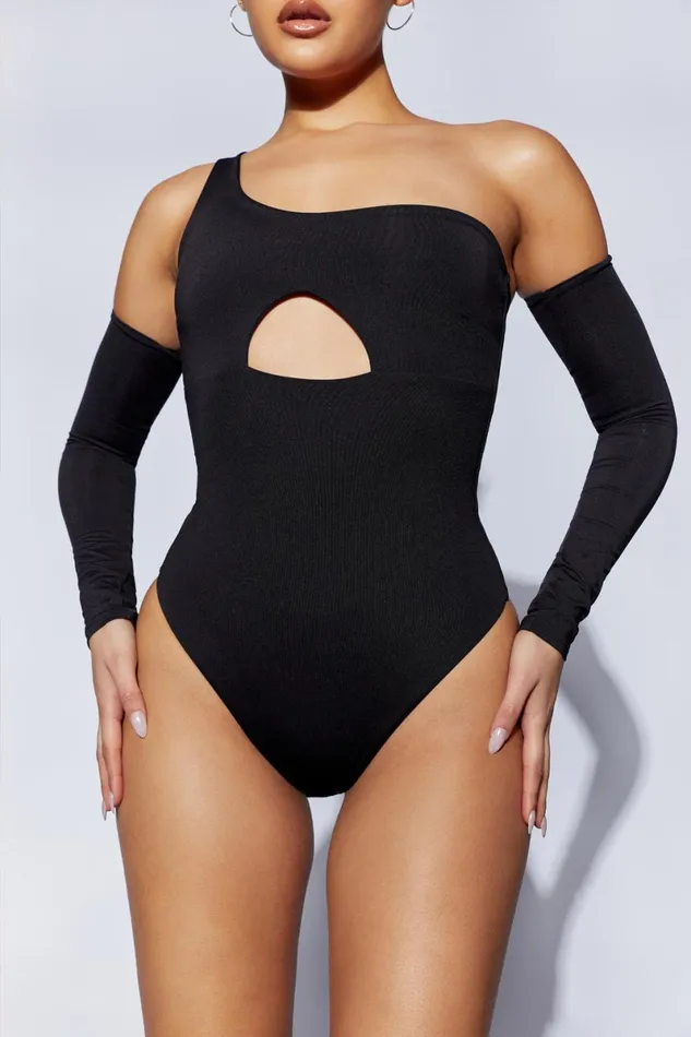 Meshki Bodysuits Lexi One Shoulder Cut Out Bodysuit 8211 Black Black 8211 Women Meshki Bodysuits Lexi One Shoulder Cut Out Bodysuit 8211 Black Black 8211 Women