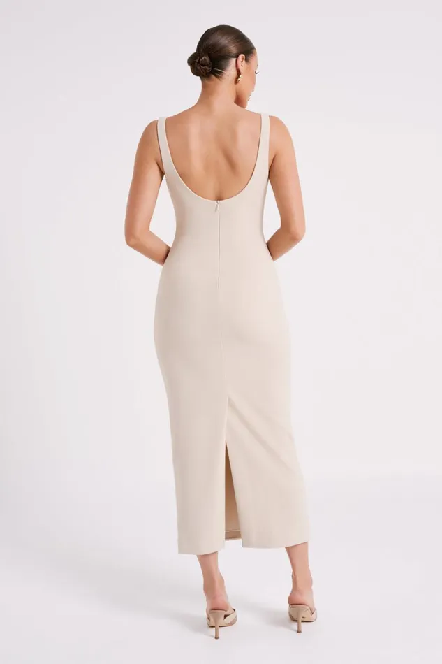 Meshki Bridesmaids Dimi Scoop Neck Midi Dress 8211 Cream Cream 8211 Women