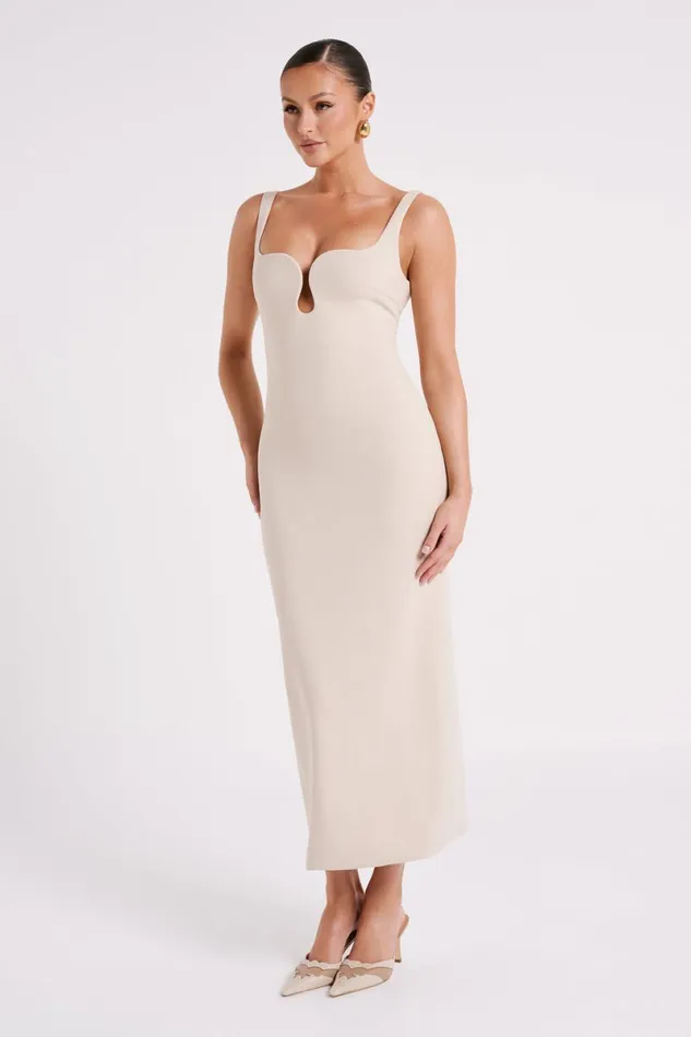Meshki Bridesmaids Dimi Scoop Neck Midi Dress 8211 Cream Cream 8211 Women