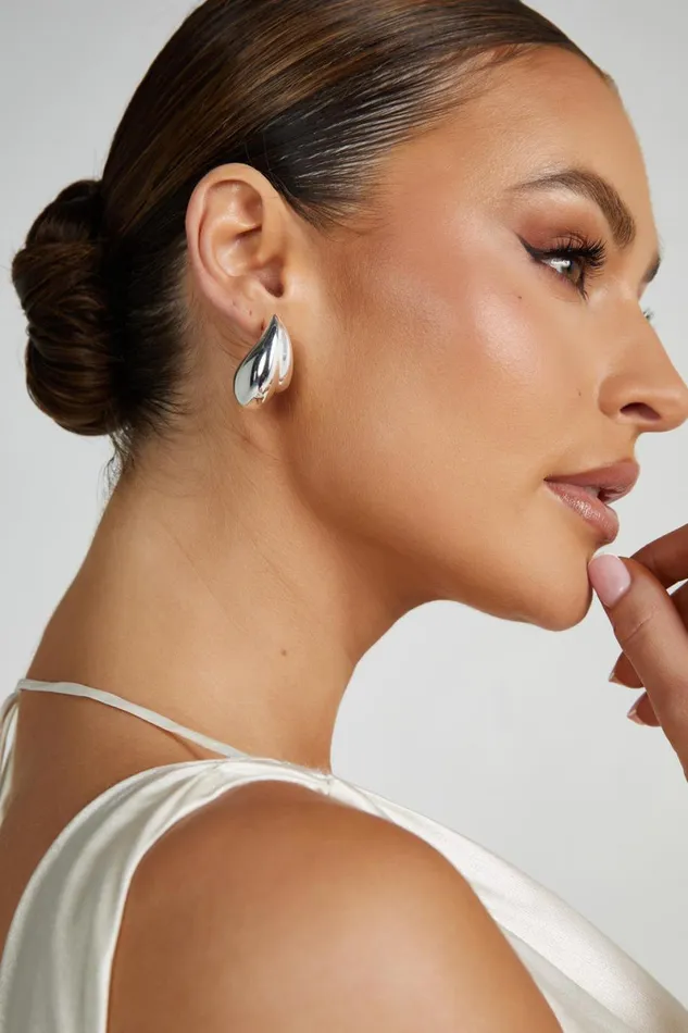 Meshki Bridesmaids Zadie Double Teardrop Earrings 8211 Silver Silver 8211 Women