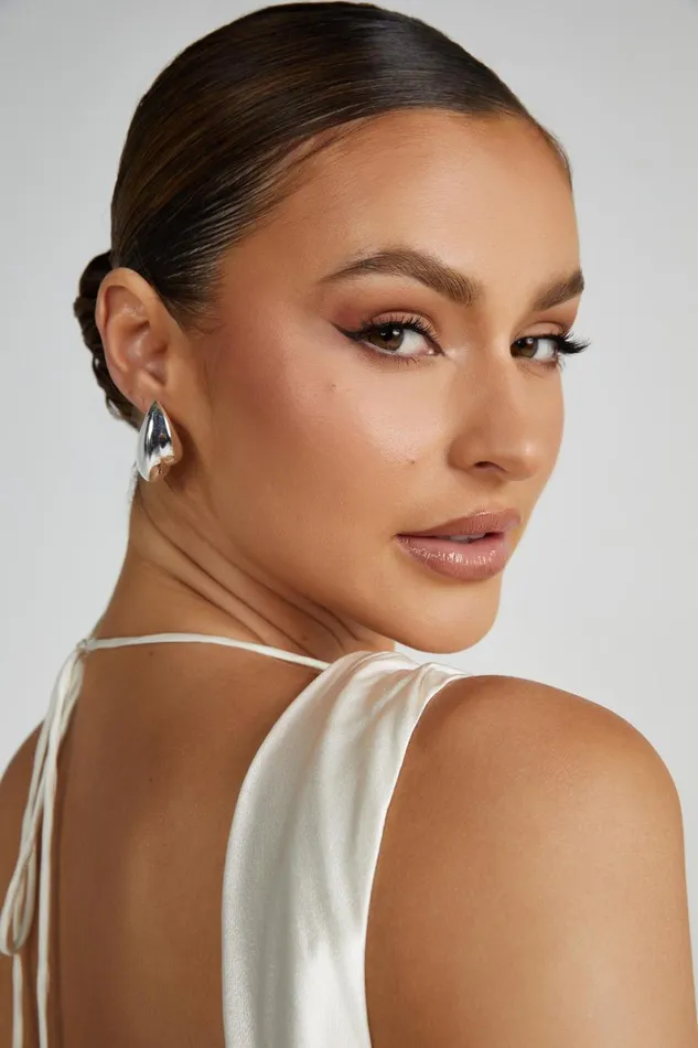 Meshki Bridesmaids Zadie Double Teardrop Earrings 8211 Silver Silver 8211 Women