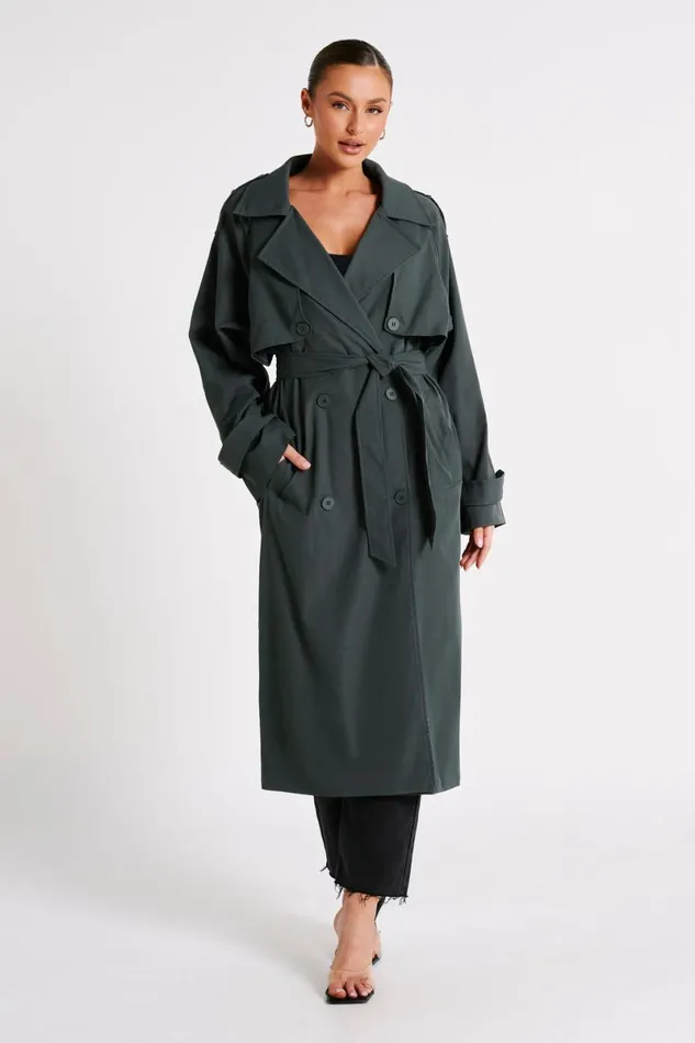 Meshki Coats and Jackets Andreas Oversized Trench Coat 8211 Charcoal Charcoal 8211 Women Meshki Coats and Jackets Andreas Oversized Trench Coat 8211 Charcoal Charcoal 8211 Women
