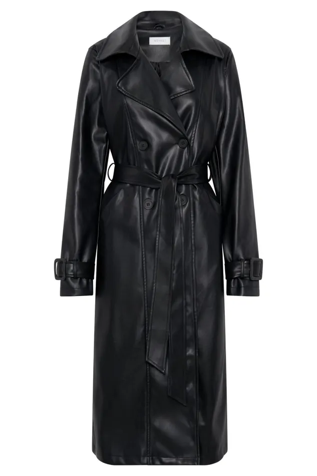 Meshki Coats and Jackets Isla Pu Trench 8211 Black Black 8211 Women