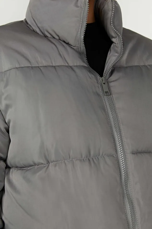 Meshki Coats and Jackets Myranda Recycled Cropped Puffer Jacket 8211 Charcoal Charcoal 8211 Women