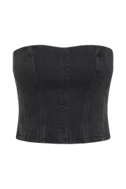 Meshki Corsets Jordana Denim Tube Top 8211 Washed Black Washedblack 8211 Women