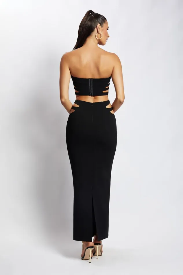 Meshki Crop Tops Audrina Cut Out Bandeau Top 8211 Black Black 8211 Women Meshki Crop Tops Audrina Cut Out Bandeau Top 8211 Black Black 8211 Women