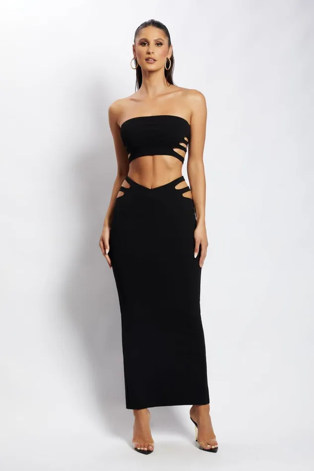 Meshki Crop Tops Audrina Cut Out Bandeau Top 8211 Black Black 8211 Women Meshki Crop Tops Audrina Cut Out Bandeau Top 8211 Black Black 8211 Women