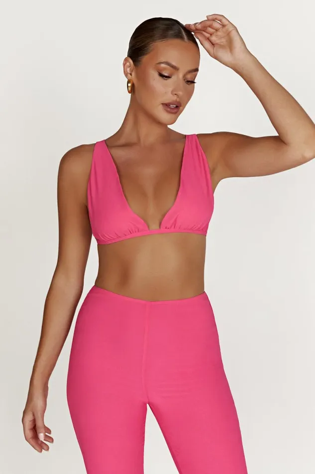 Meshki Crop Tops Daisie Chiffon Top 8211 Candy Pink Candypink 8211 Women