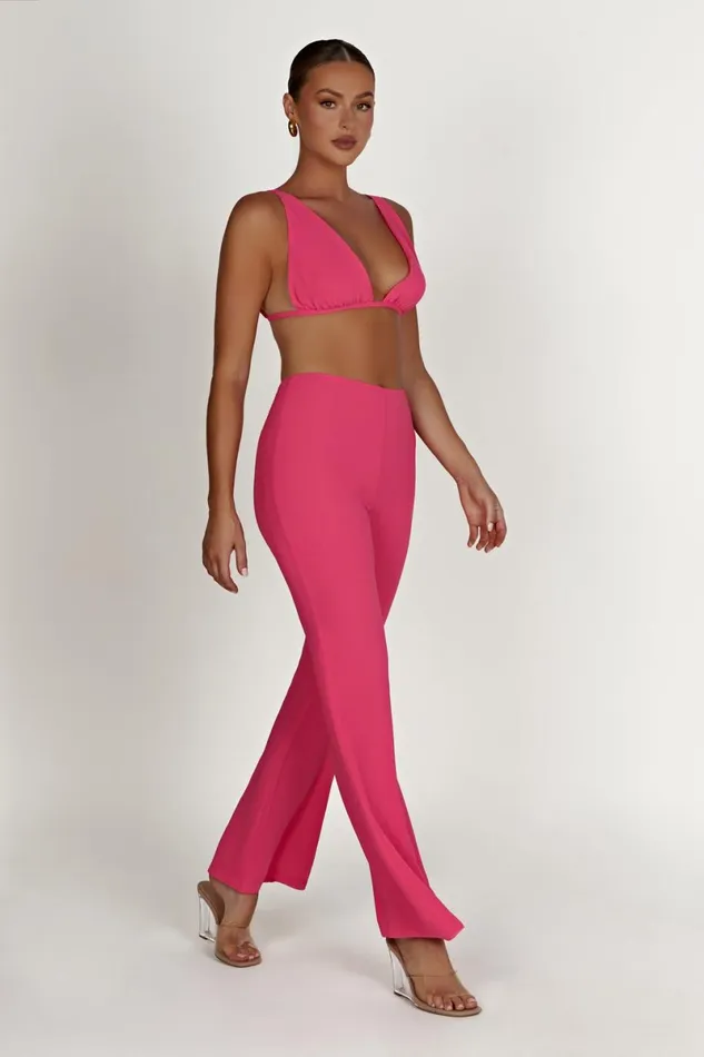 Meshki Crop Tops Daisie Chiffon Top 8211 Candy Pink Candypink 8211 Women