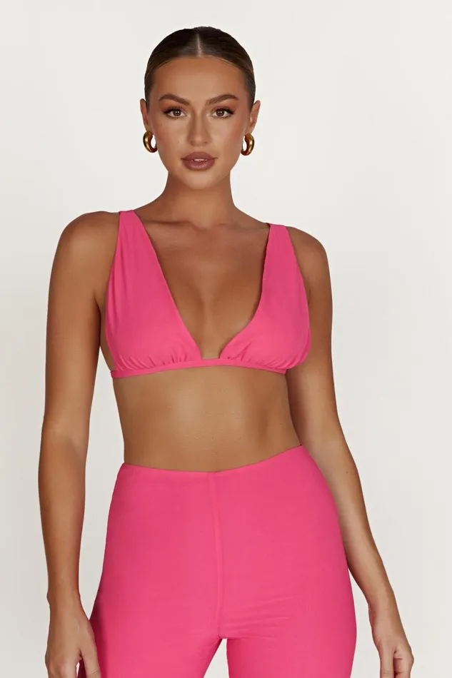 Meshki Crop Tops Daisie Chiffon Top 8211 Candy Pink Candypink 8211 Women