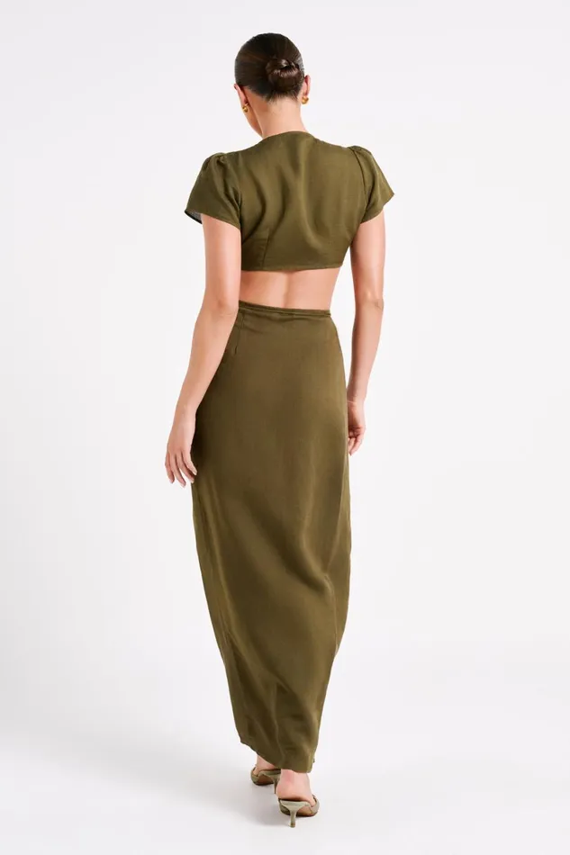Meshki Crop Tops Fatima Linen Crop Top 8211 Khaki Khaki 8211 Women Meshki Crop Tops Fatima Linen Crop Top 8211 Khaki Khaki 8211 Women