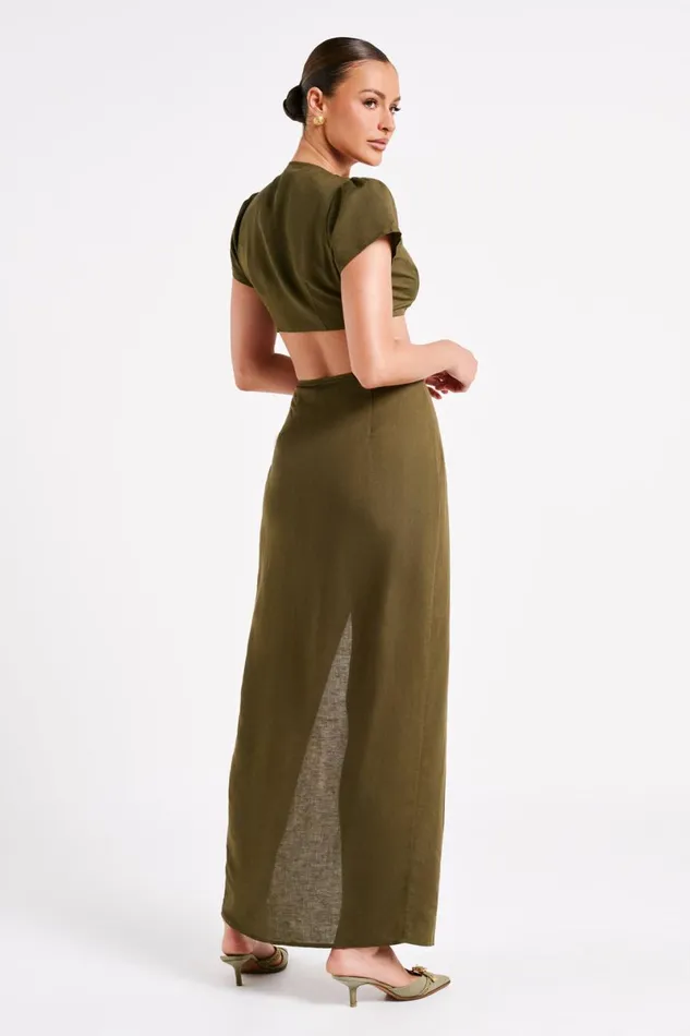 Meshki Crop Tops Fatima Linen Crop Top 8211 Khaki Khaki 8211 Women Meshki Crop Tops Fatima Linen Crop Top 8211 Khaki Khaki 8211 Women