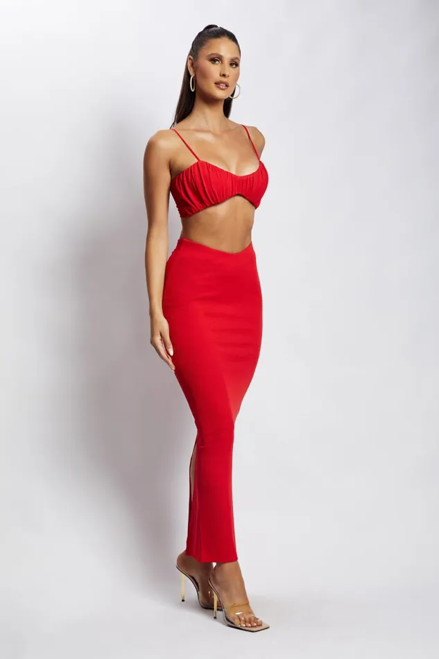 Meshki Crop Tops Jordan Ruched Front V Front Top 8211 Red Red 8211 Women Meshki Crop Tops Jordan Ruched Front V Front Top 8211 Red Red 8211 Women