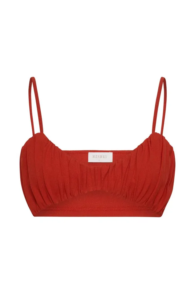 Meshki Crop Tops Jordan Ruched Front V Front Top 8211 Red Red 8211 Women Meshki Crop Tops Jordan Ruched Front V Front Top 8211 Red Red 8211 Women