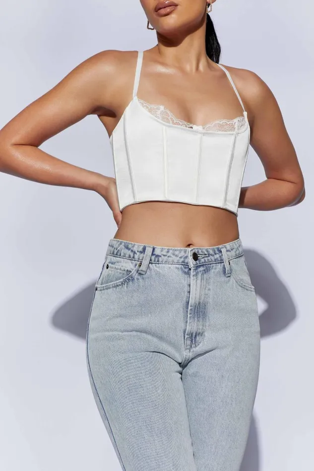 Meshki Crop Tops Lake Lace Cami Crop Top 8211 White White 8211 Women
