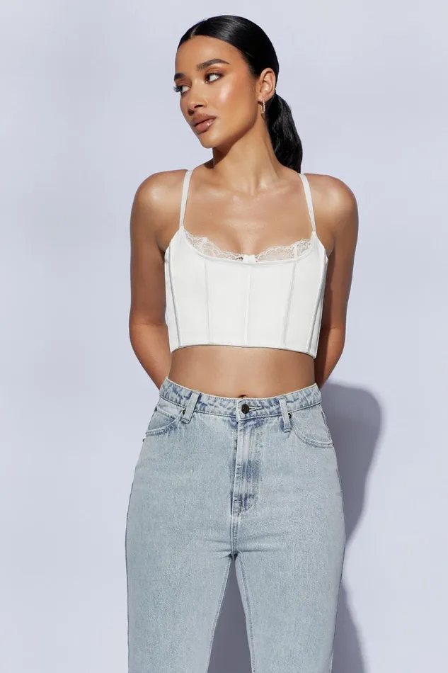 Meshki Crop Tops Lake Lace Cami Crop Top 8211 White White 8211 Women