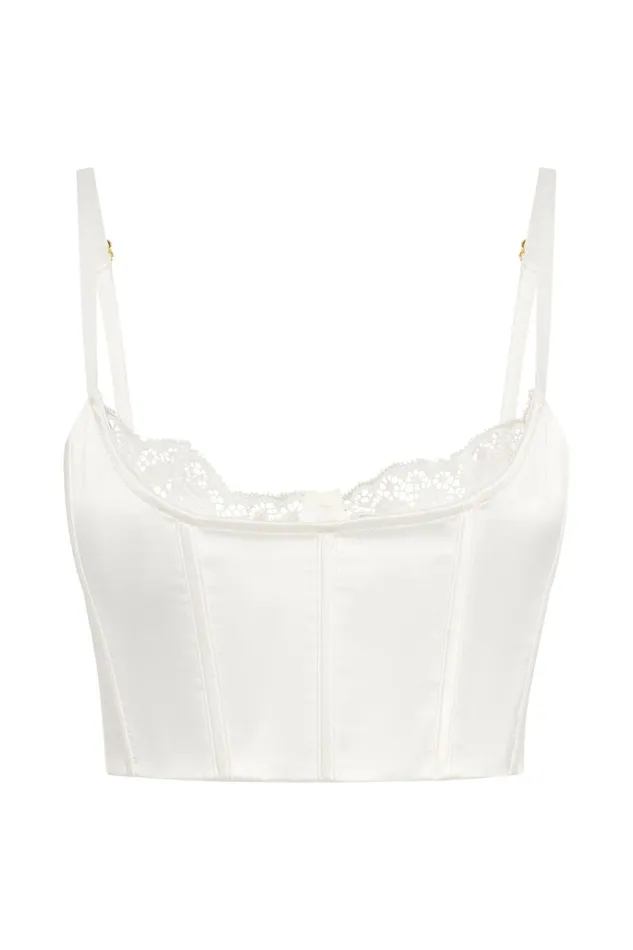 Meshki Crop Tops Lake Lace Cami Crop Top 8211 White White 8211 Women