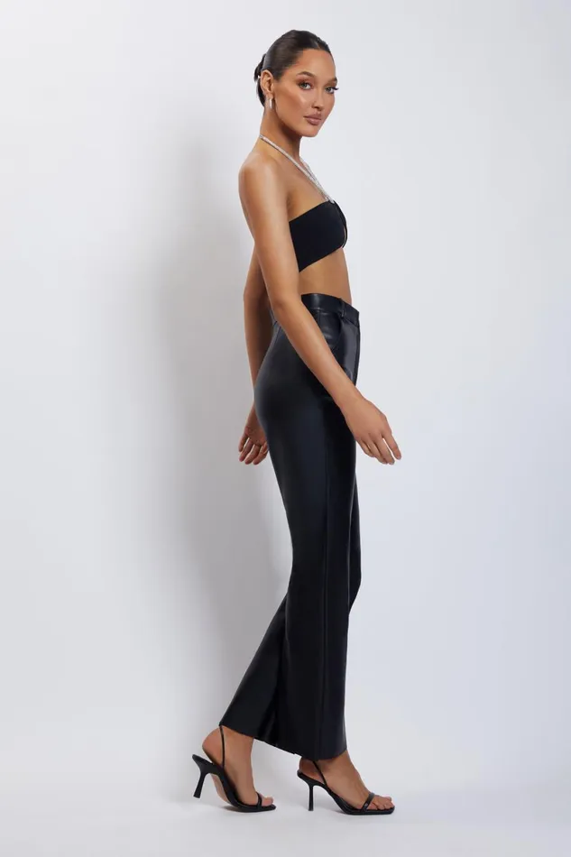 Meshki Crop Tops Lea Diamante Chain Halter Neck Crop Top 8211 Black Black 8211 Women Meshki Crop Tops Lea Diamante Chain Halter Neck Crop Top 8211 Black Black 8211 Women